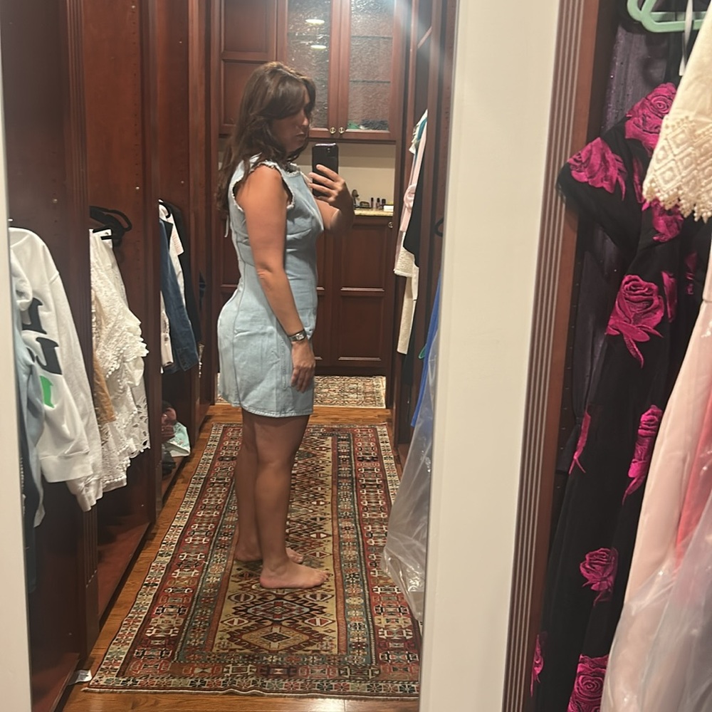 COS Light Blue Denim Mini Dress - Picture 3 of 4
